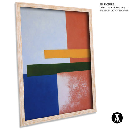 Artwork in Light Brown Frame