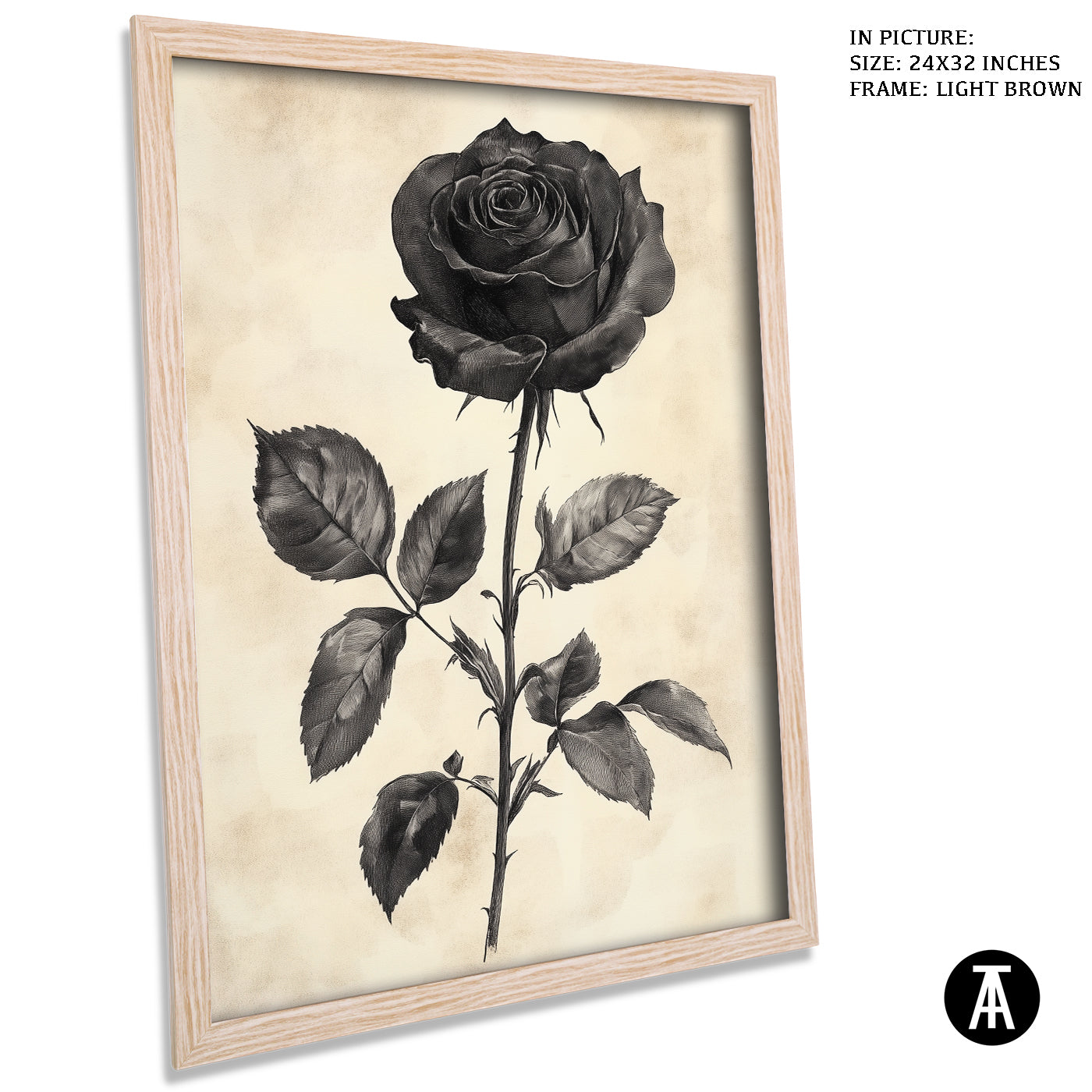 Artwork in Dark Brown Frame