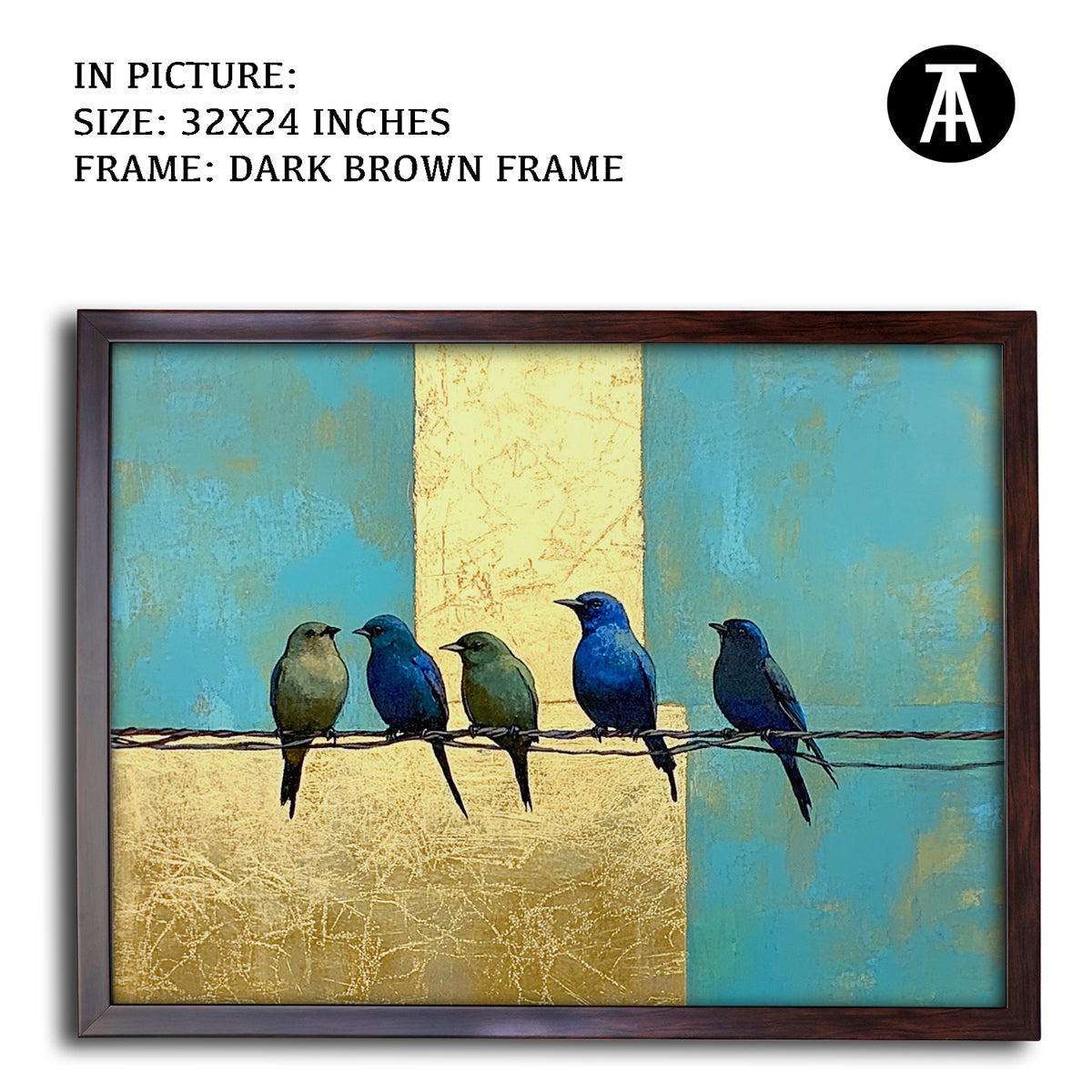 Artwork in Metal Champagne Gold Frame