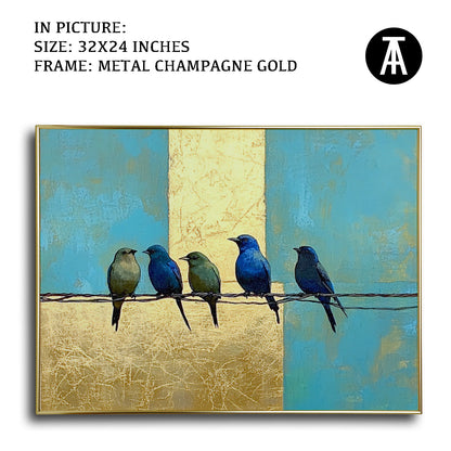 Artwork in Light Brown Frame