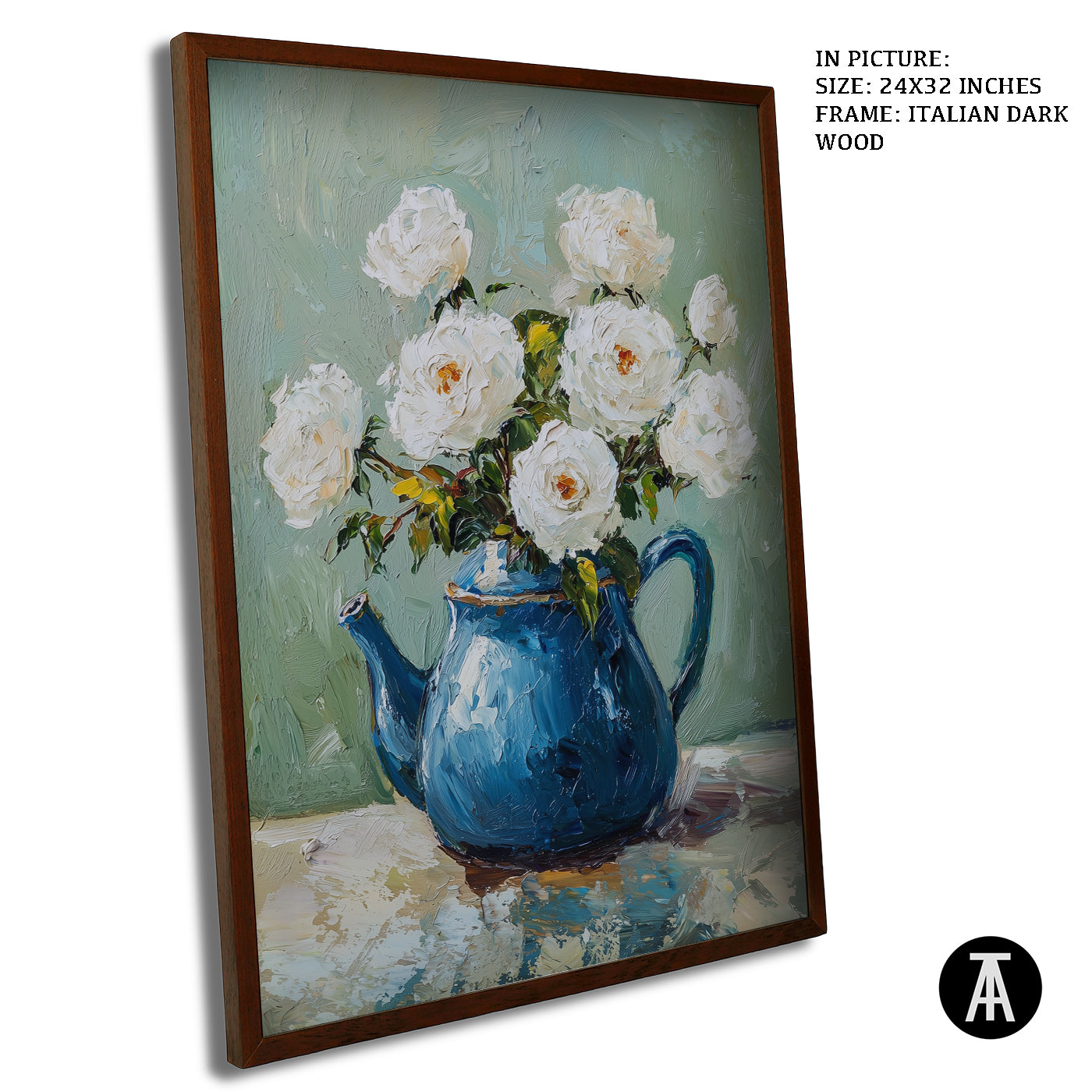 Artwork in Dark Wood Frame