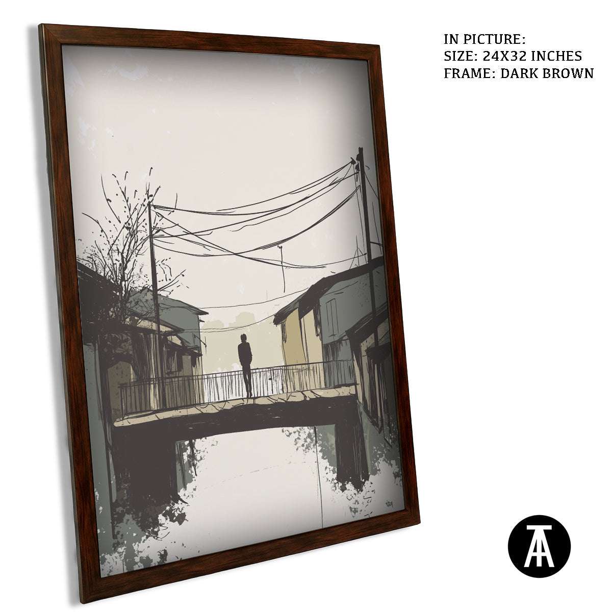 Artwork in Metal Champagne Gold Frame