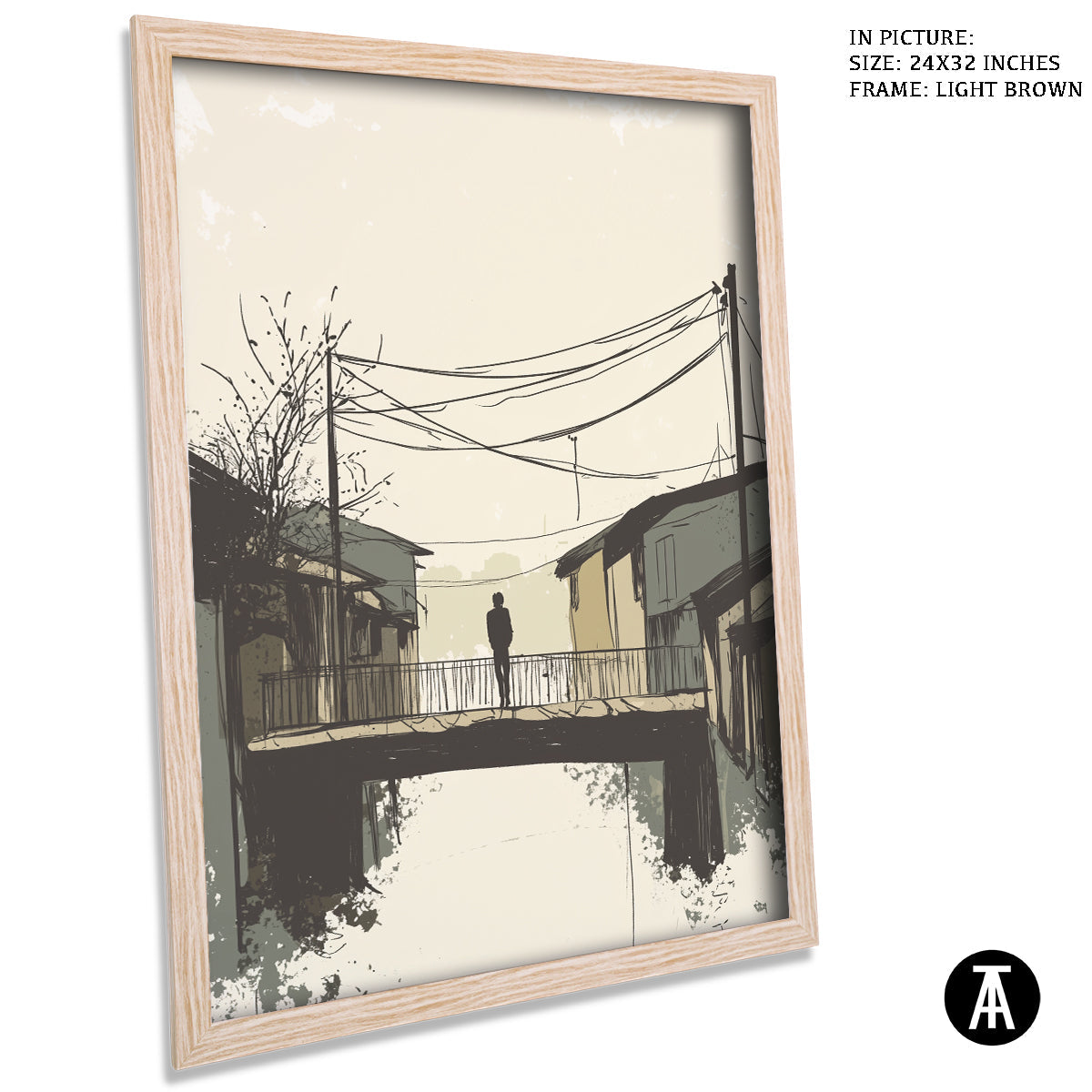 Artwork in Dark Brown Frame