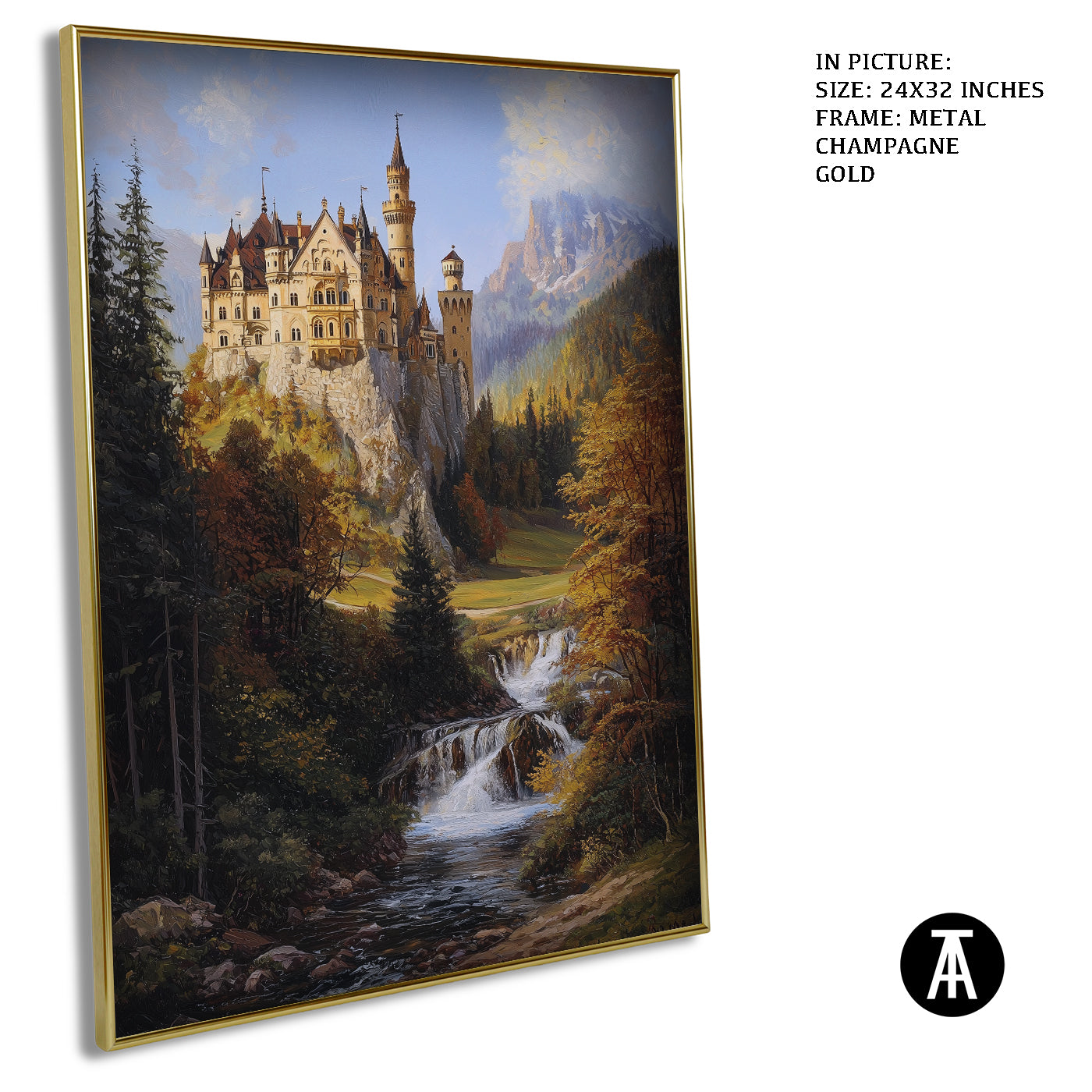 Artwork in Light Brown Frame