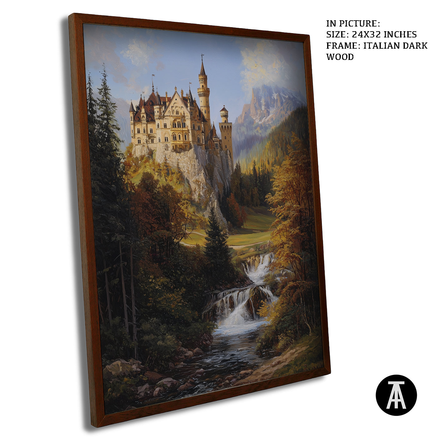 Artwork in Dark Wood Frame