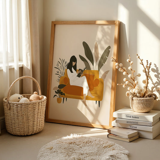 Boho Art Painting in a Lifestyle Setting
