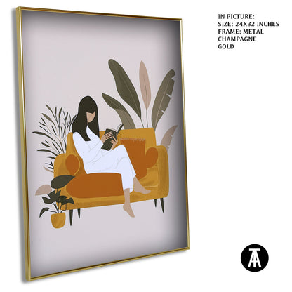 Artwork in Metal Champagne Gold Frame