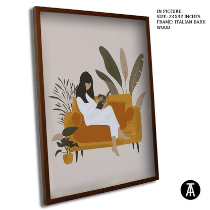 Artwork in Dark Wood Frame