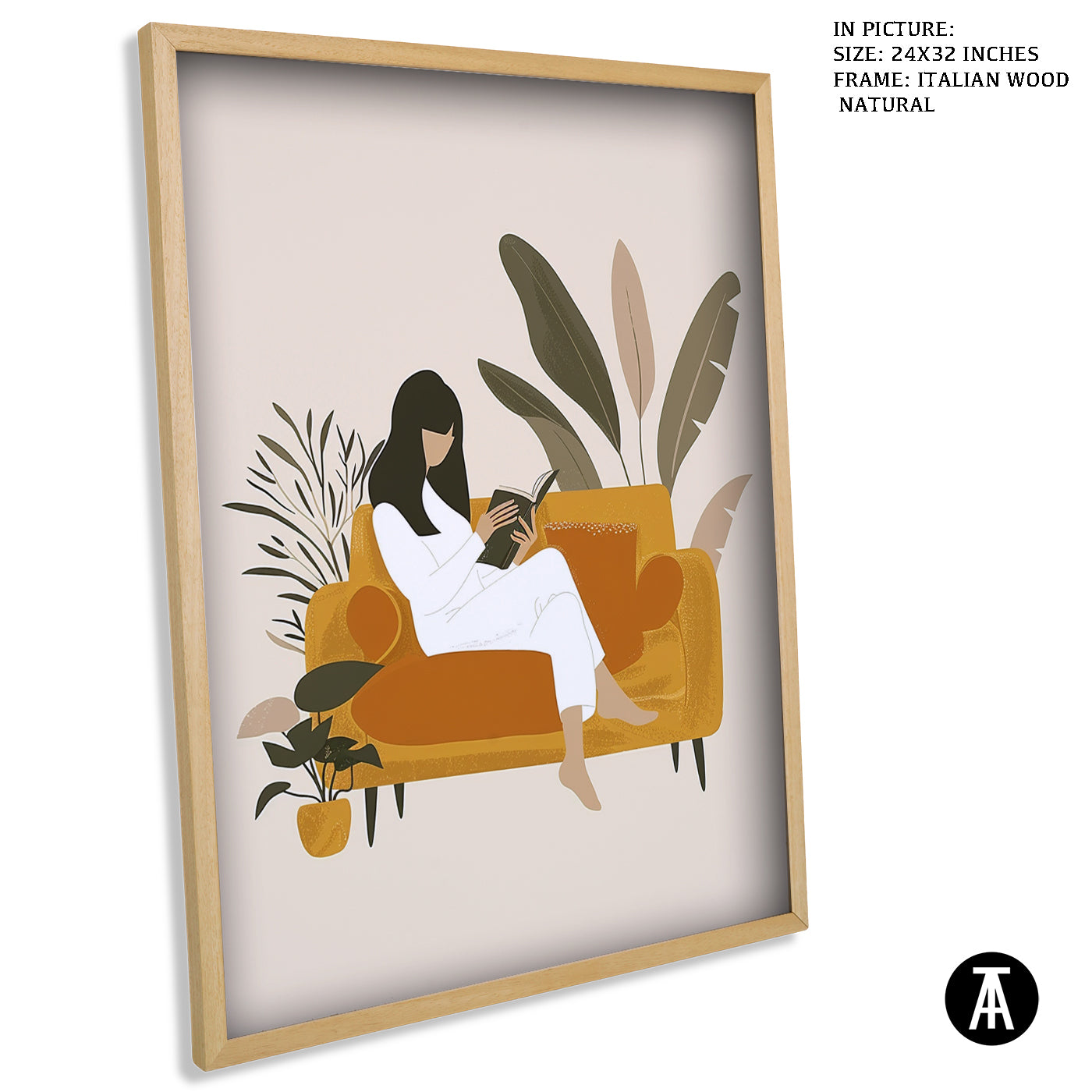 Artwork in Natural Wood Frame