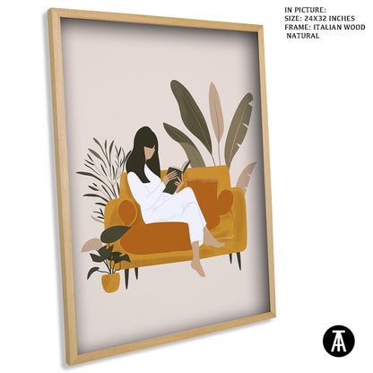 Artwork in Natural Wood Frame