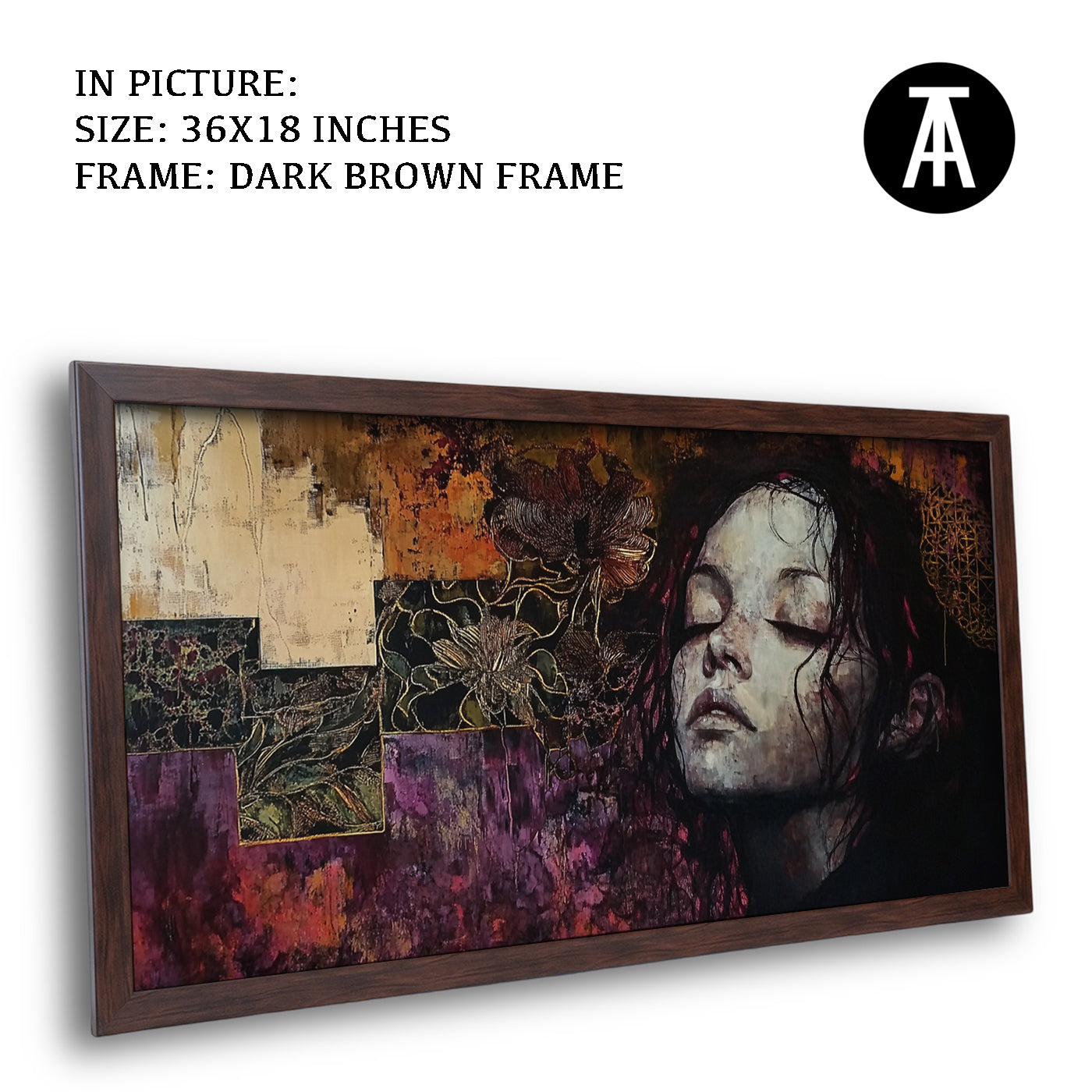 Artwork in Metal Champagne Gold Frame