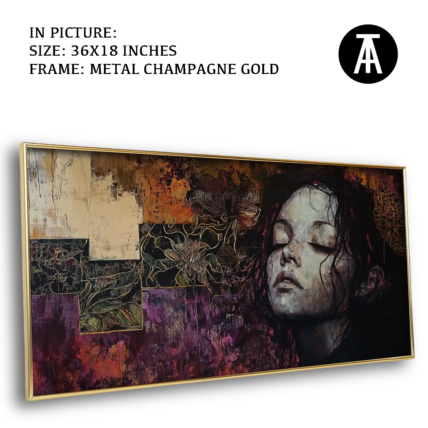 Artwork in Light Brown Frame