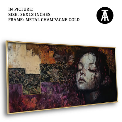 Artwork in Light Brown Frame