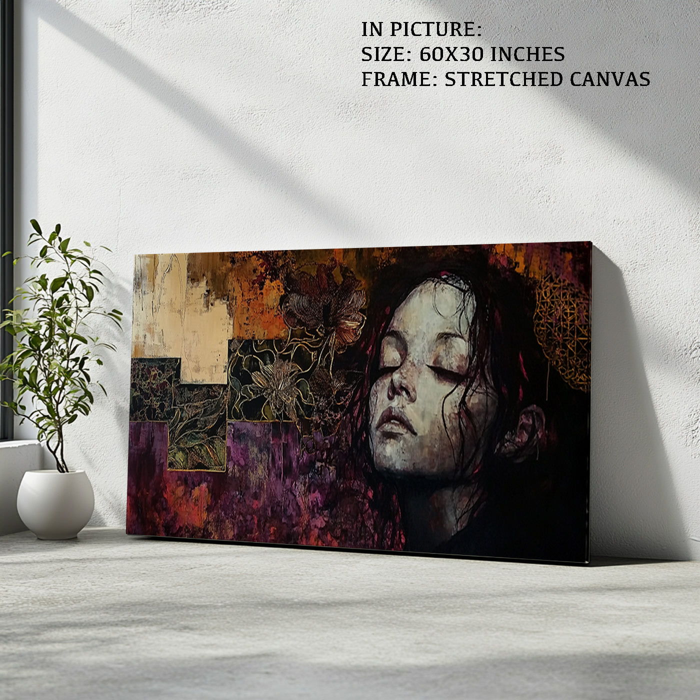 Artwork in Natural Wood Frame