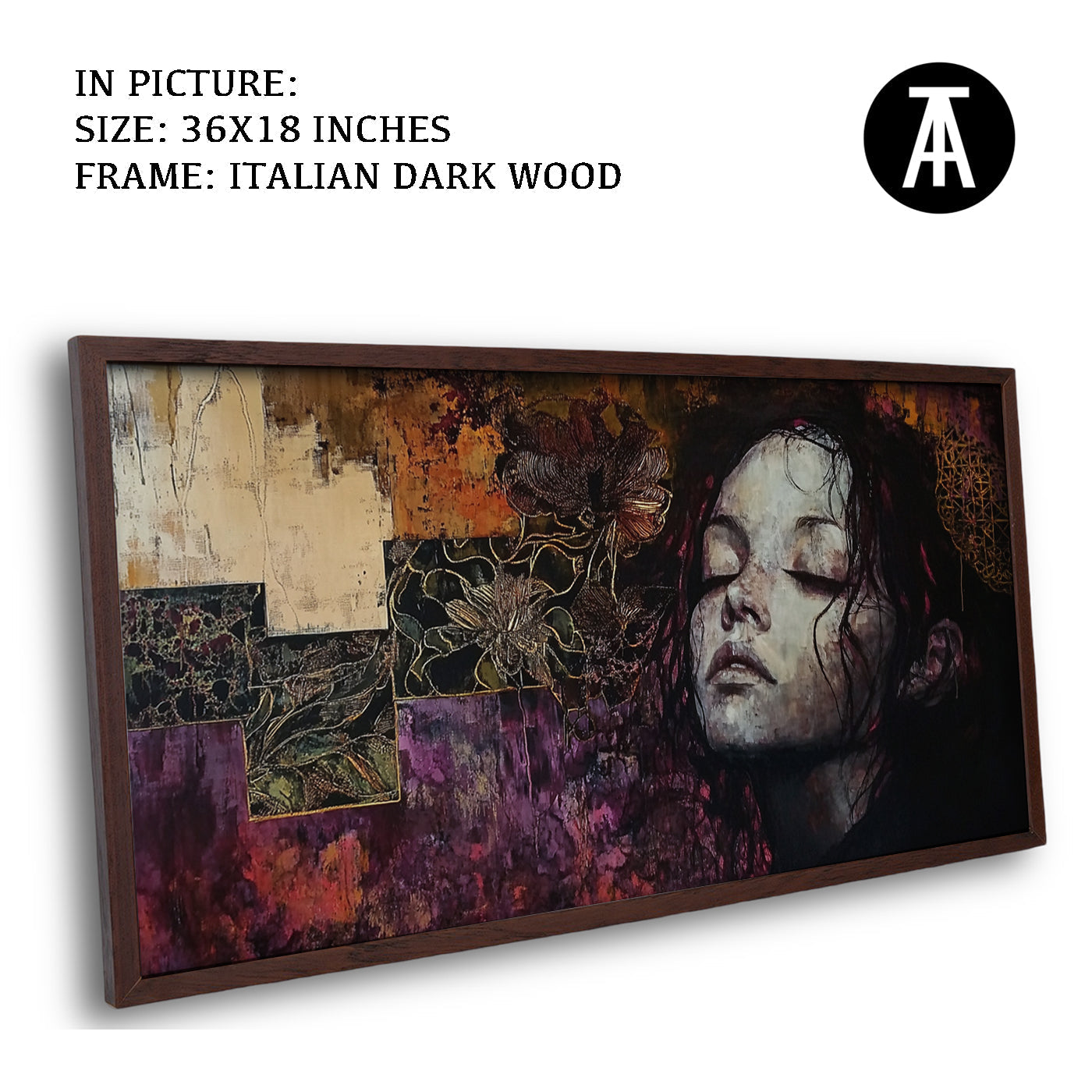 Artwork in Dark Wood Frame