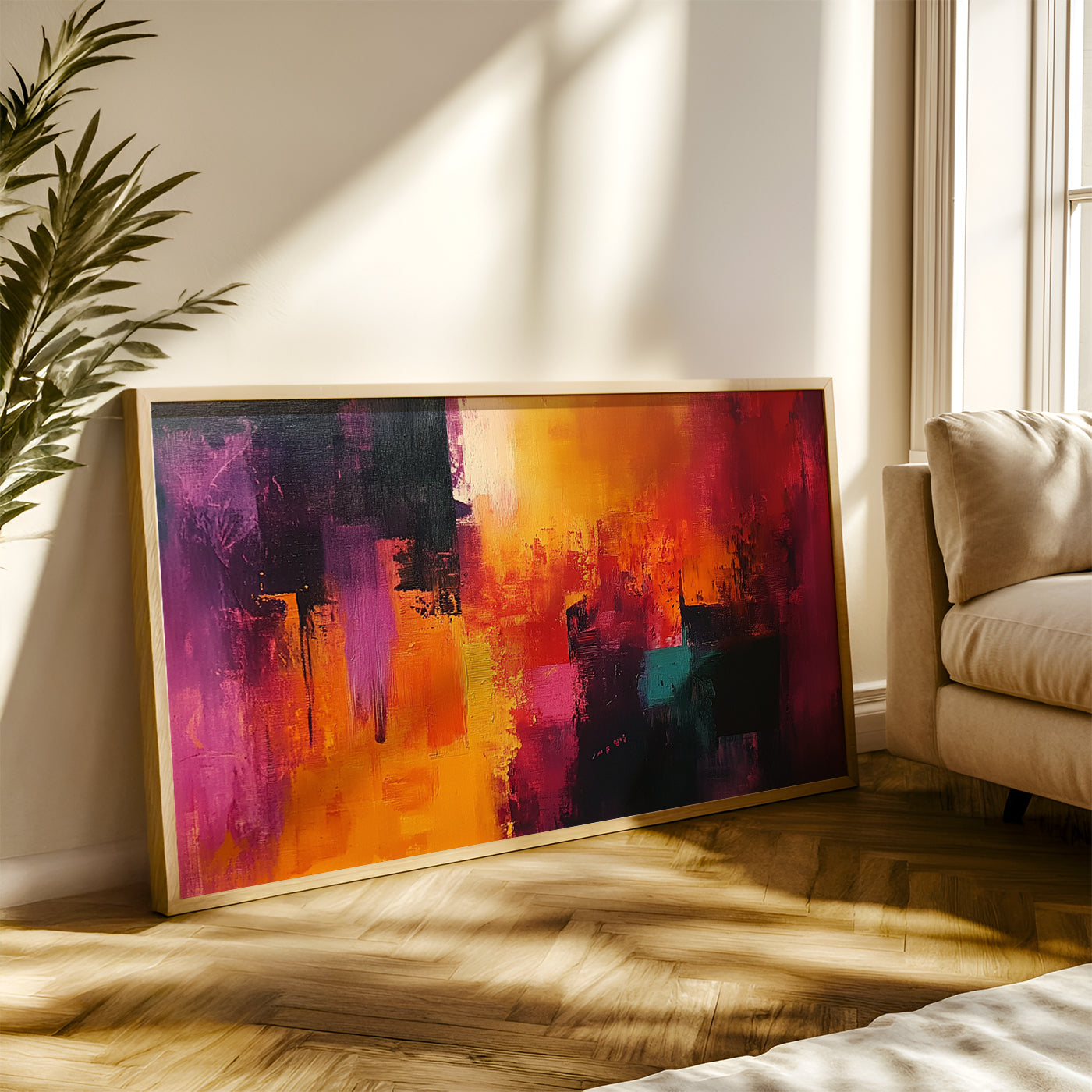 Modern Art Painting in a Lifestyle Setting