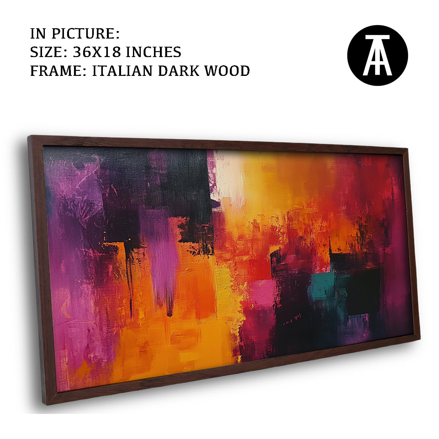 Artwork in Dark Wood Frame