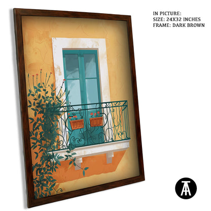 Artwork in Dark Brown Frame