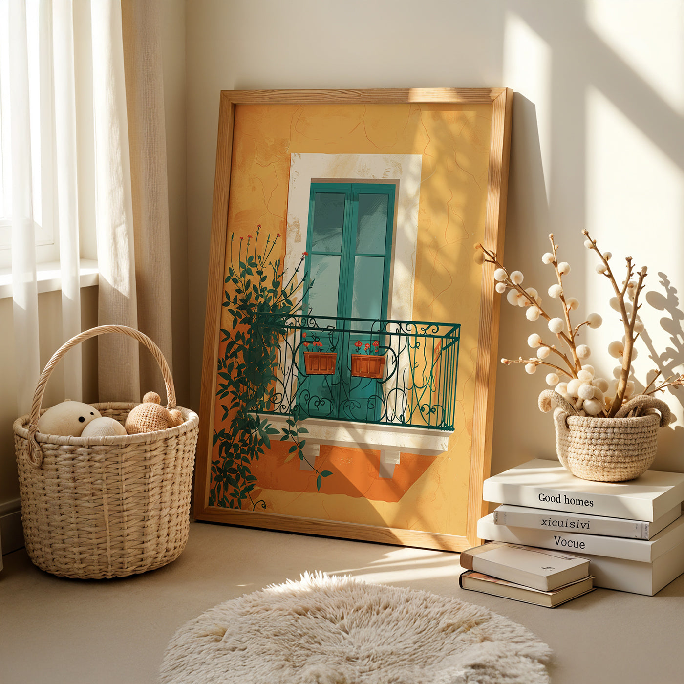 Boho Art Painting in a Lifestyle Setting