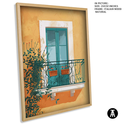 Artwork in Natural Wood Frame
