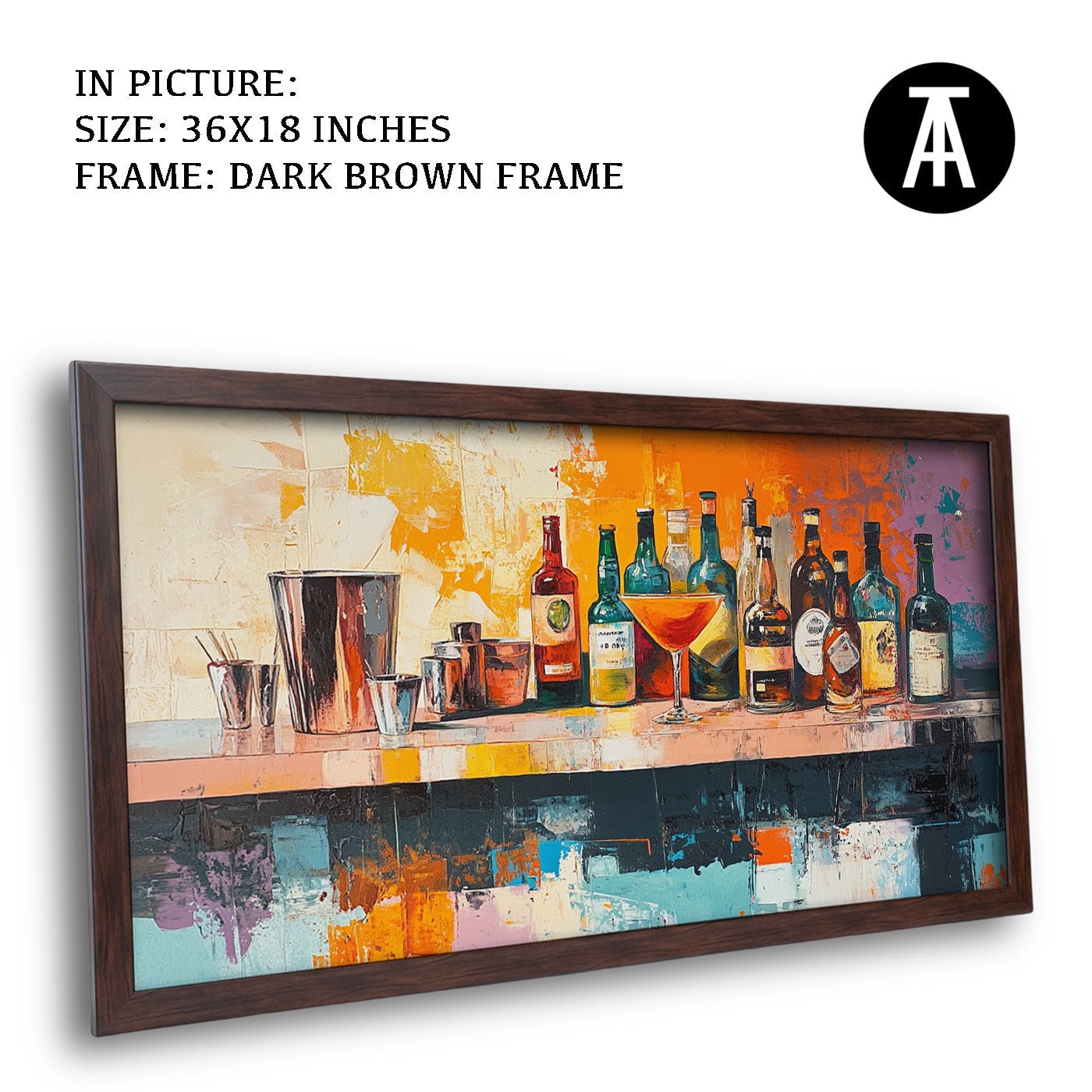 Artwork in Metal Champagne Gold Frame