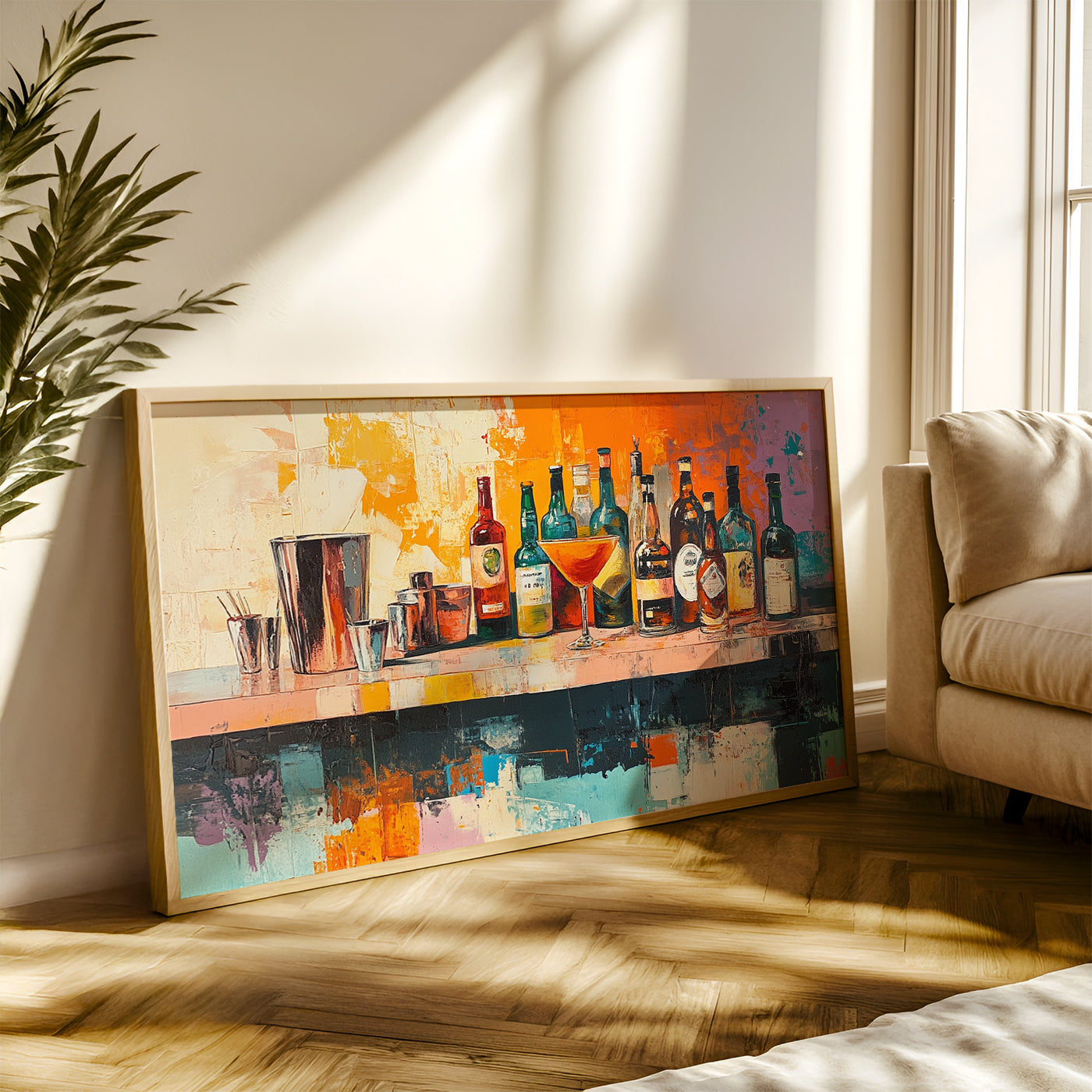 Modern Art Painting in a Lifestyle Setting