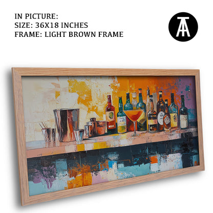 Artwork in Dark Brown Frame