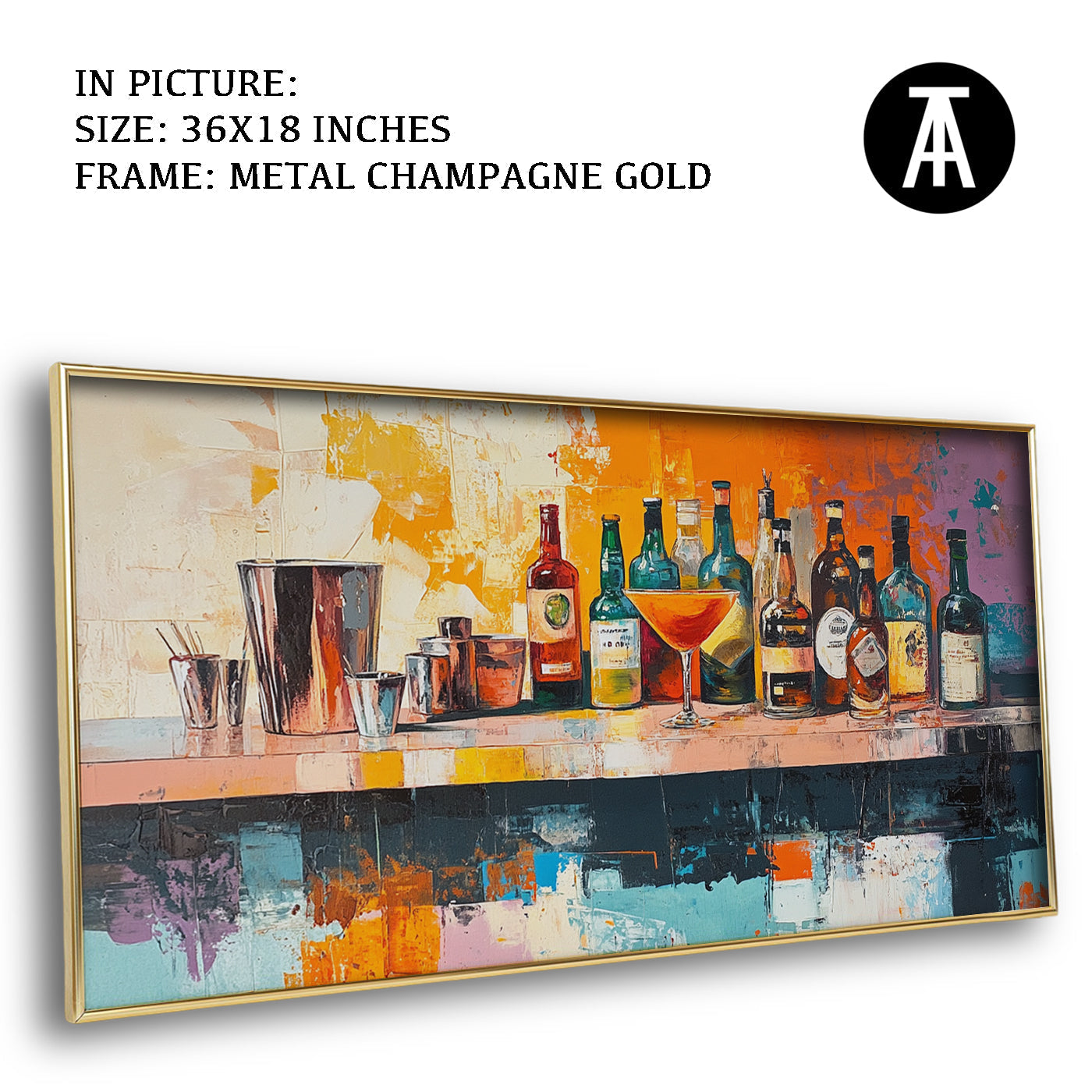 Artwork in Light Brown Frame