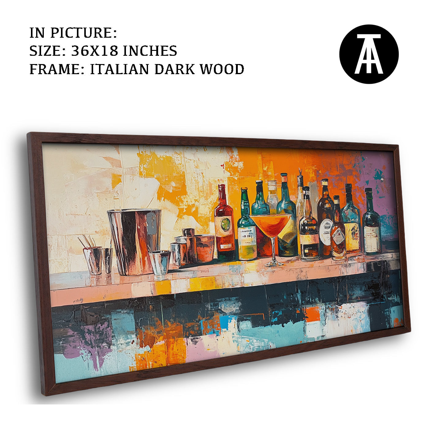 Artwork in Dark Wood Frame