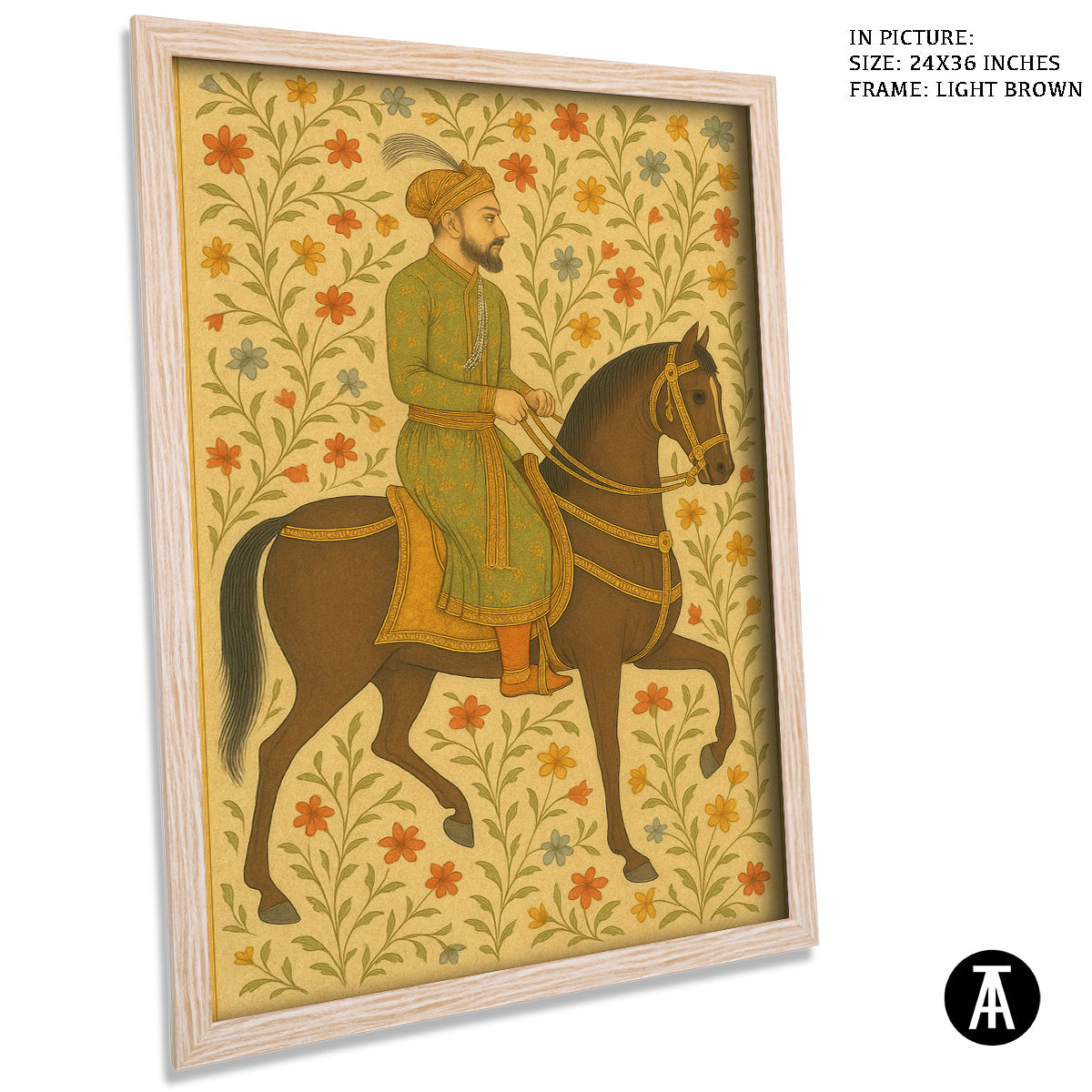 Artwork in Light Brown Frame