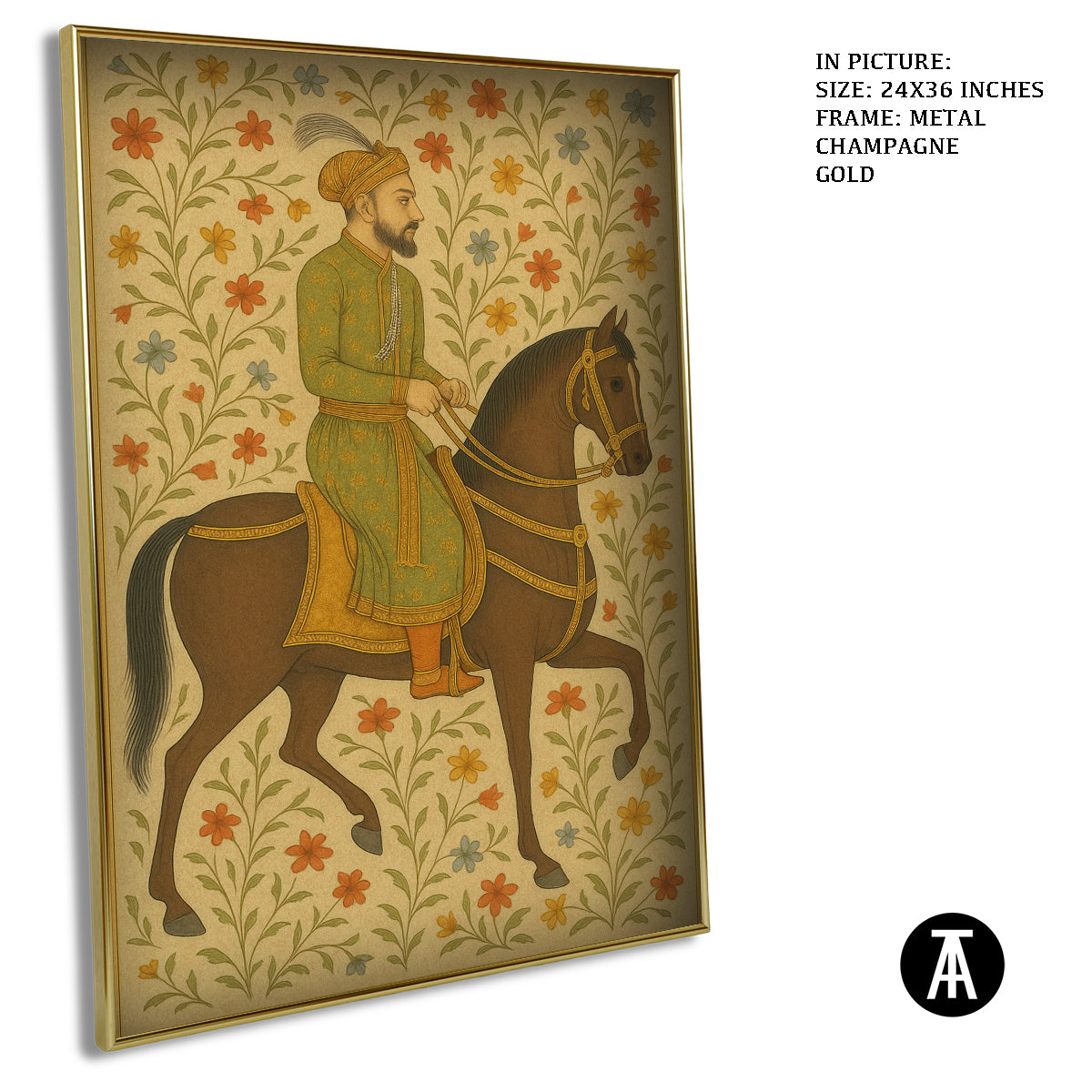 Artwork in Metal Champagne Gold Frame