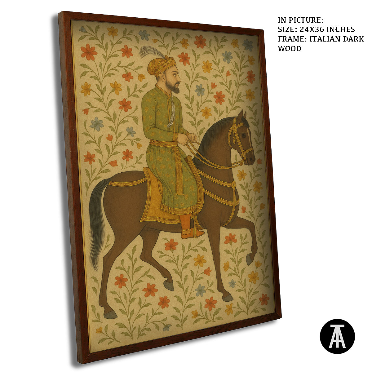 Artwork in Dark Wood Frame
