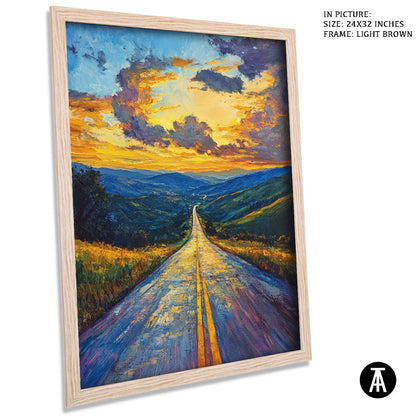 Artwork in Dark Brown Frame