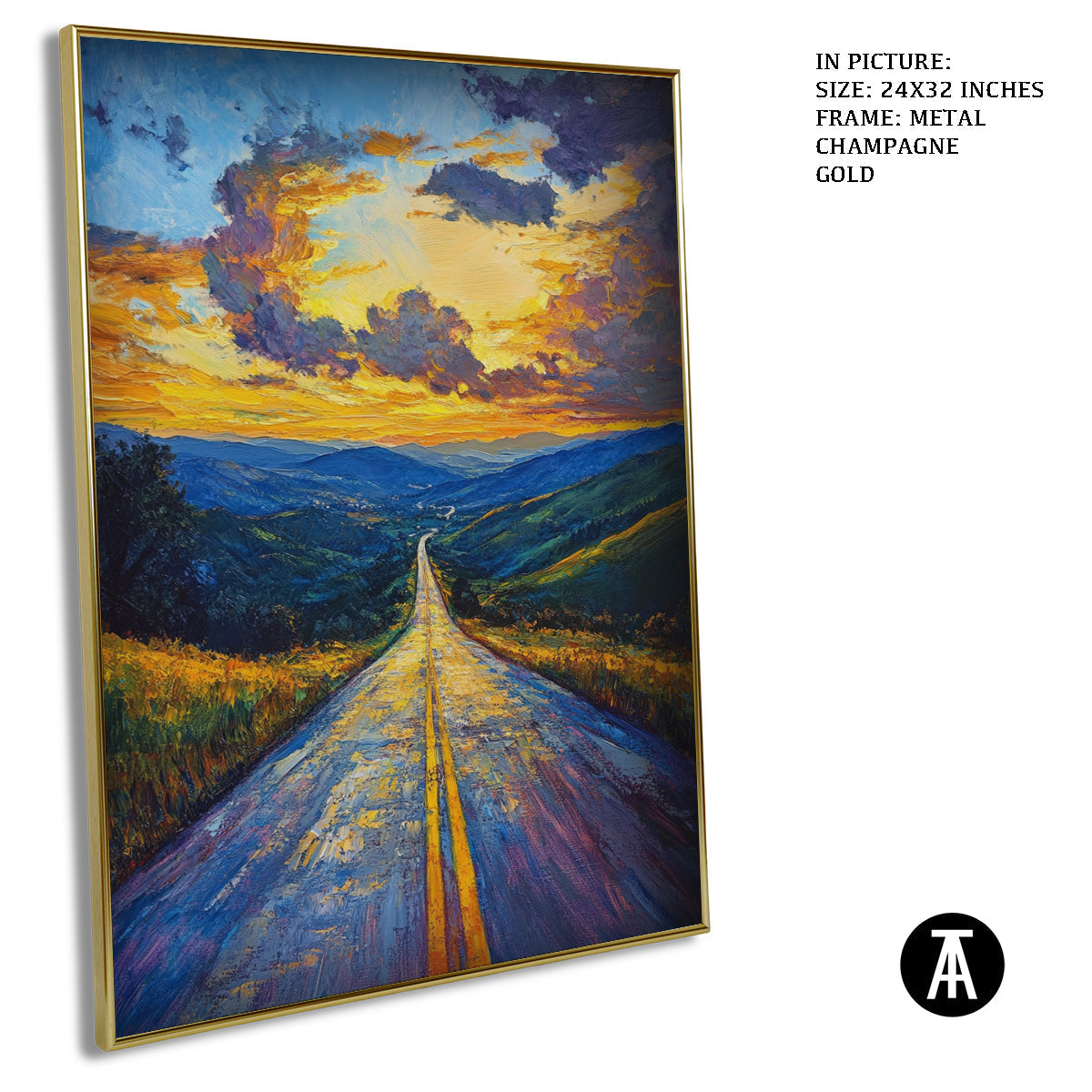 Artwork in Light Brown Frame