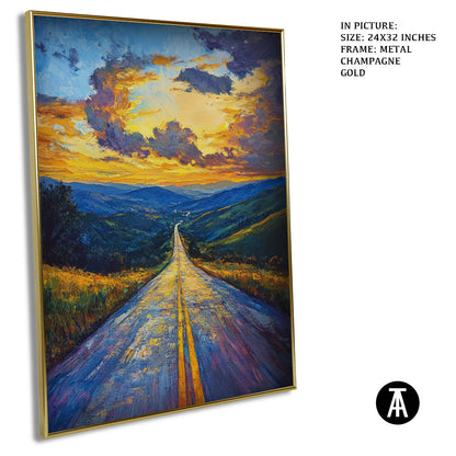 Artwork in Light Brown Frame