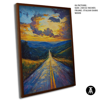 Artwork in Dark Wood Frame