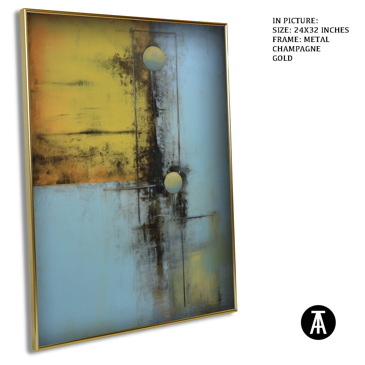 Artwork in Light Brown Frame