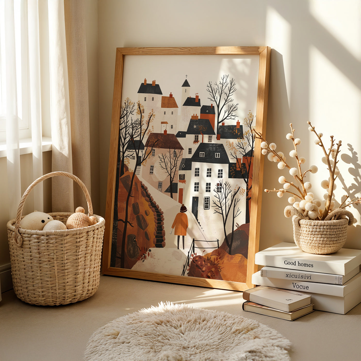 Boho Art Painting in a Lifestyle Setting