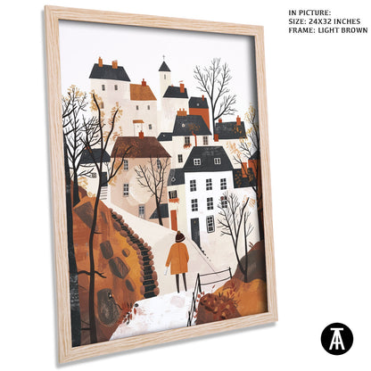 Artwork in Light Brown Frame