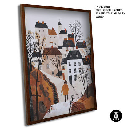 Artwork in Dark Wood Frame