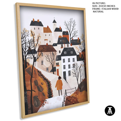 Artwork in Natural Wood Frame