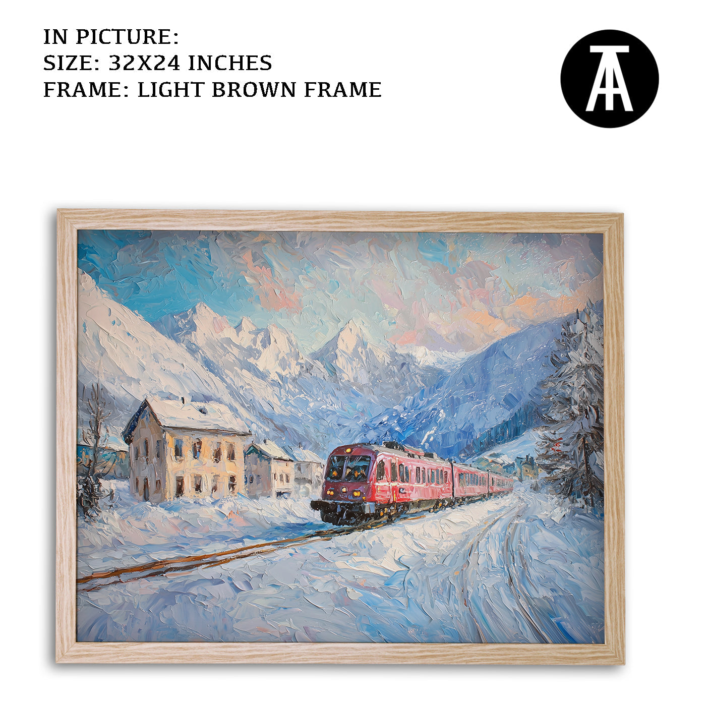 Artwork in Dark Brown Frame