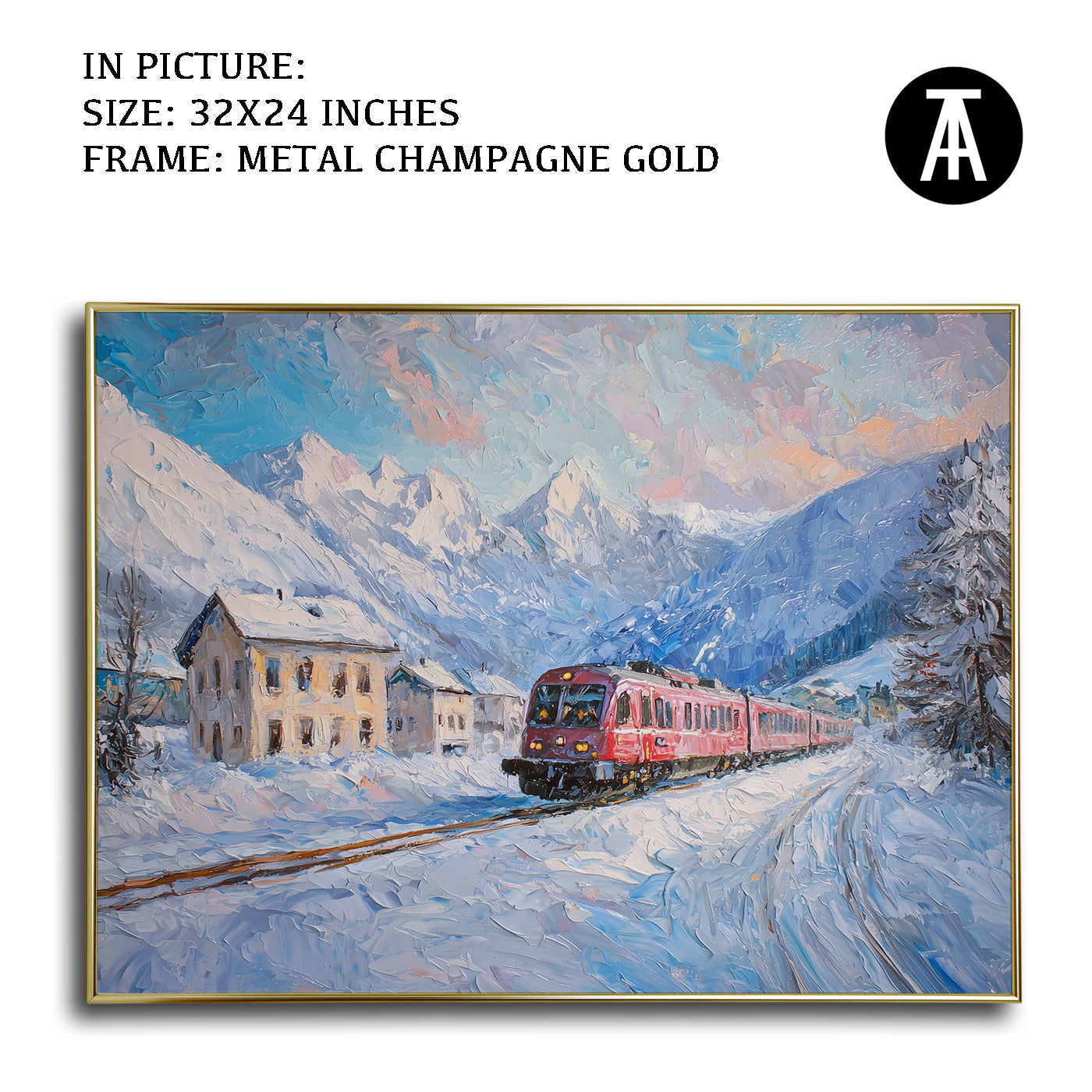 Artwork in Light Brown Frame