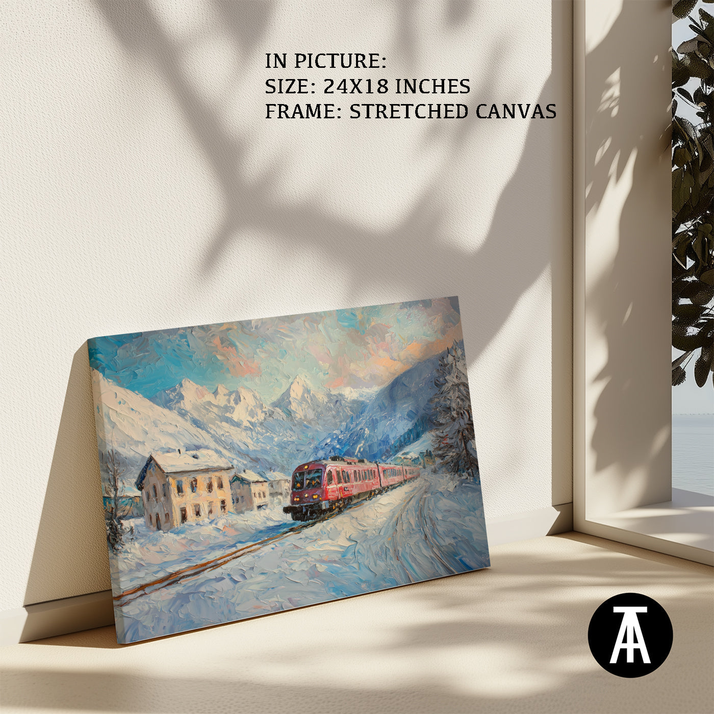 Artwork in Natural Wood Frame