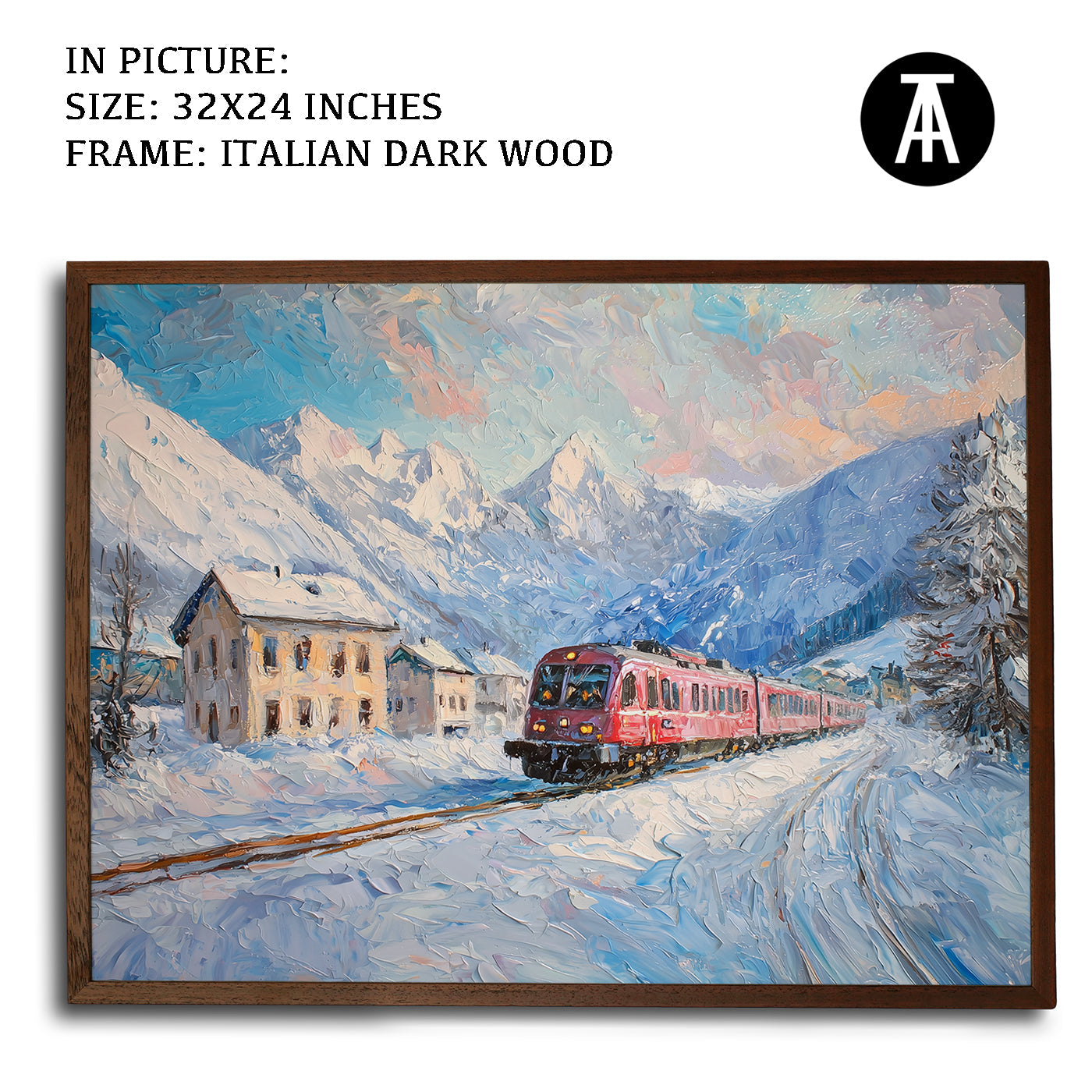 Artwork in Dark Wood Frame