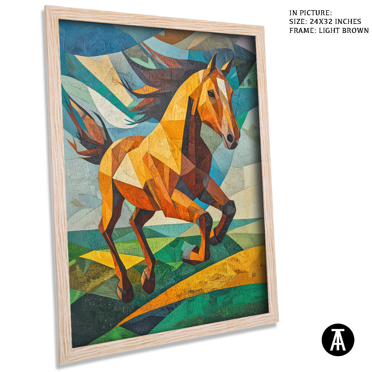 Artwork in Dark Brown Frame