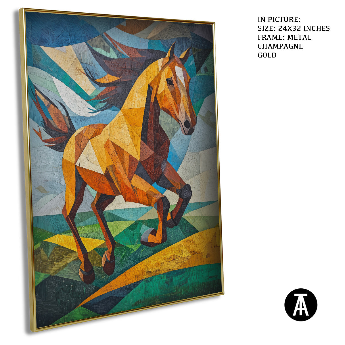 Artwork in Light Brown Frame