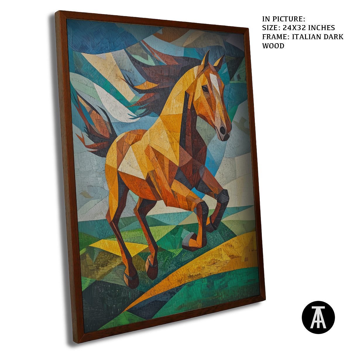 Artwork in Dark Wood Frame