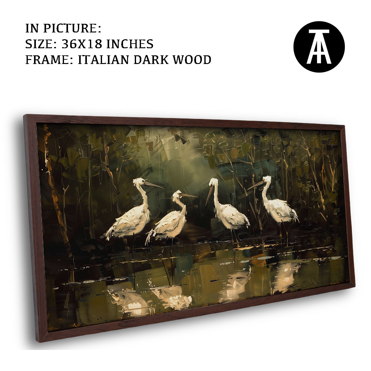 Artwork in Dark Wood Frame