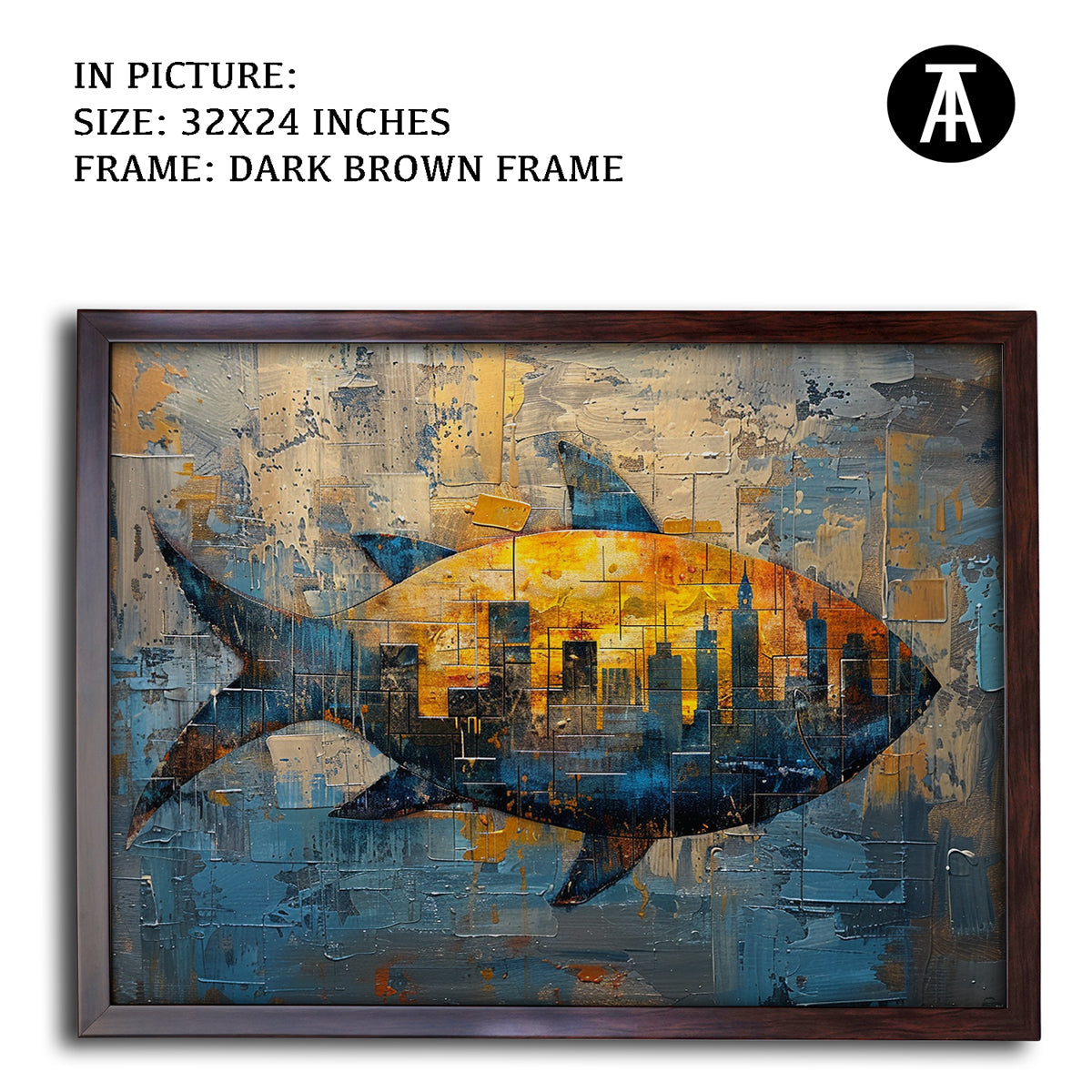 Artwork in Metal Champagne Gold Frame